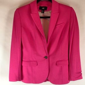 H&M One Button Blazer Size 8 Pink Spring Career